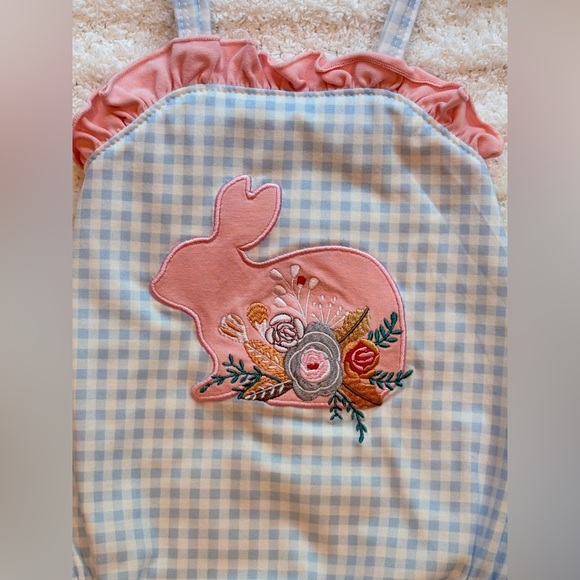 Blue Easter Bunny Bubble for Baby Girl - Picture 3 of 3